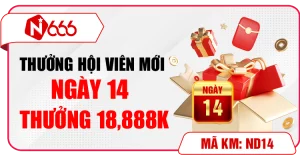 Thưởng hội viên mới ngày 14 N666